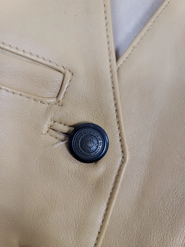 Vintage Foxrun Yellow Leather Vest Western Womens Sz  Medium Cowgirl Festival - Image 2 of 4