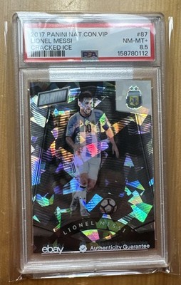 2017 Panini National Convention Vip Prizm Lionel Messi #87 Cracked Ice Prizm /25