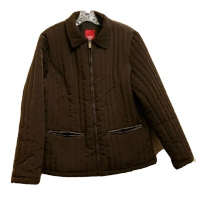 Women's Esprit Outerwear  Winter Coat Quilted Puffer Jacket Large brown 