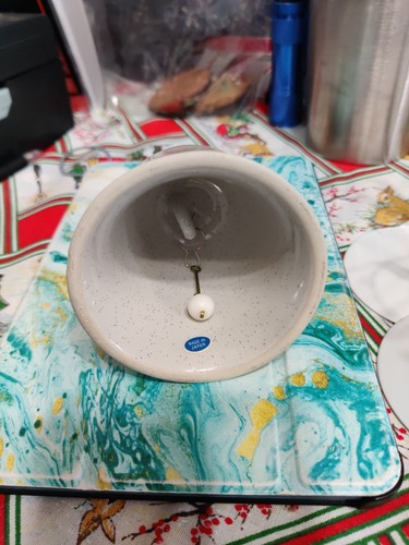 Vintage Alaskan souvenir A.C.E. 83 Porcelain Bell Alaska Polar Bear Grey/Blue - Picture 6 of 6