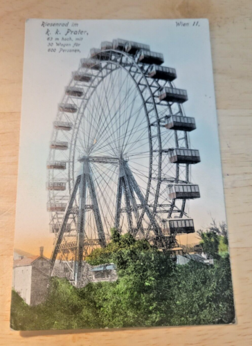 Postcard Austria Wien Vienna Riesenrad Ferris Wheel Circa 1910 - Afbeelding 1 van 2