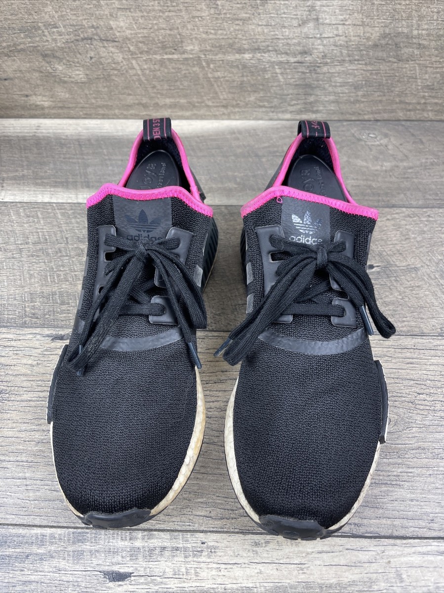 Adidas NMD R1 Core Black Shock Pink Running Shoes DB3586 Men Size