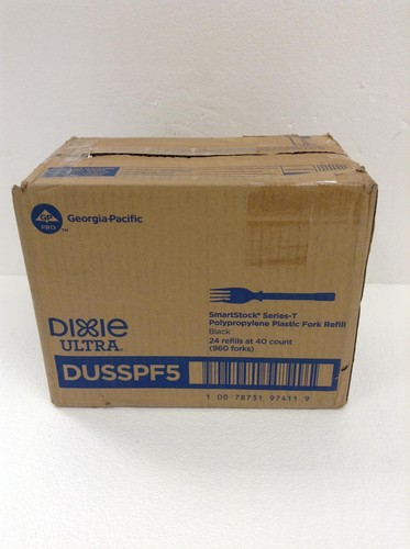 NEW Dixie Ultra DUSSPF5 SmartStock Series-T Polypropylene Fork, Black 960 Count - Picture 4 of 10