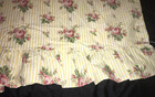 Ralph Lauren Sophie Twin Flat Sheet Ruffled Stripe Floral Roses Yellow White