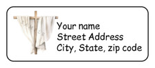 30 personalized Easter cross return address labels stickers tags