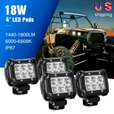 Nilight 4PCS 18W 1260lm Spot LED Light Bar Off Road Lights , 2 years Warranty