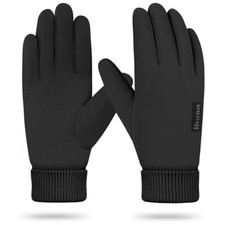 Winter Gloves for Men Women - Cold Weather Gloves for Running Large Black