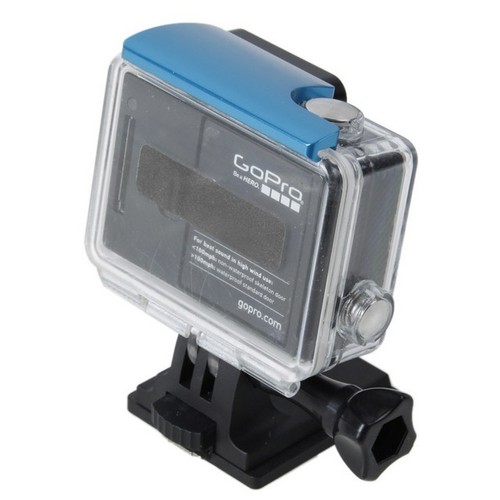 BACK DOOR CLIP ALLUMINIO LEVA CHIUSURA CASE BLU GOPRO HD HERO 4 SILVER EDITION - Photo 5/6
