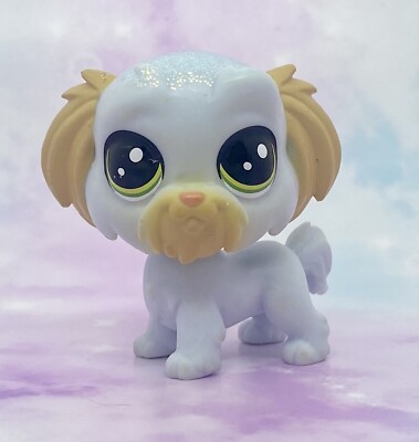 Littlest Pet Shop Authentic Herb Gray Tan Glitter G6 Sheepdog Dog