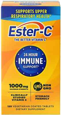 Ester-C Vitamin C 1000 mg Coated tablets, immune System Booster 120ct 2 Pack
