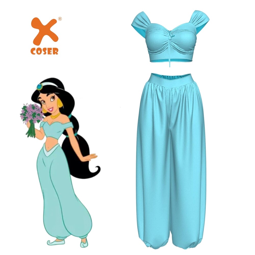 princess jasmine fancy dress Girls Princess Costume Halloween Party Dress Up with Accessories for 3-10  Years