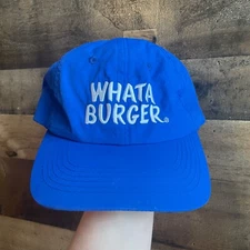 Whataburger Hat Cap Buckle Strap Lightweight Texas Food Restaurant Dri Fit Blue