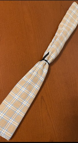 Vintage Cotton Poly Brown & Blue Plaid Fabric 3/4 Yard X 66 Wide - Picture 2 of 4