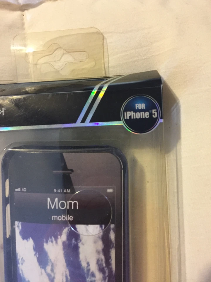 NUEVA FUNDA PROTECTORA AJUSTADA BYTECH IPHONE 5 GOMA AZUL REAL TRANSPARENTE DESLUMBRADA Foto 3 de 4