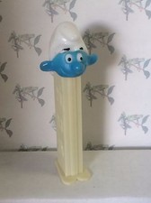 PEZ - Smurfs - Vintage Smurf Boy on White - 3.9 Austria - Thin Feet loose  d