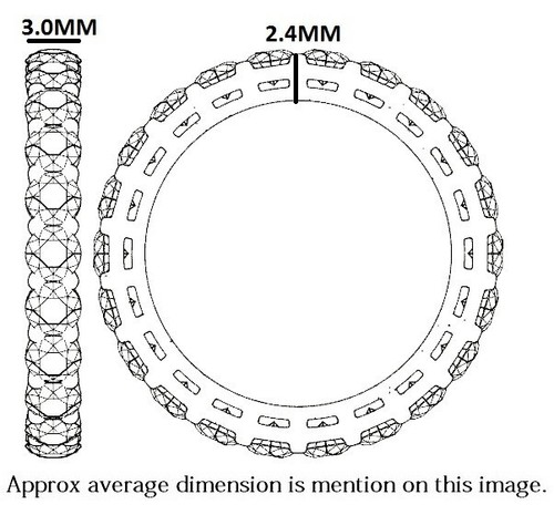 18K Rose Gold, 3 MM 100% Natural Round Cut Diamond Full Eternity Ring - Picture 3 of 6