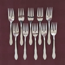 Oneida Custom Plantation set of 10 salad forks stainless steel flatware