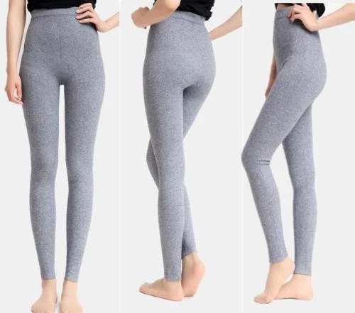 Womens 97% Cashmere Wool Leggings Snug Seamless Pants Thick Winter Warm Comfort - Image 4 of 4