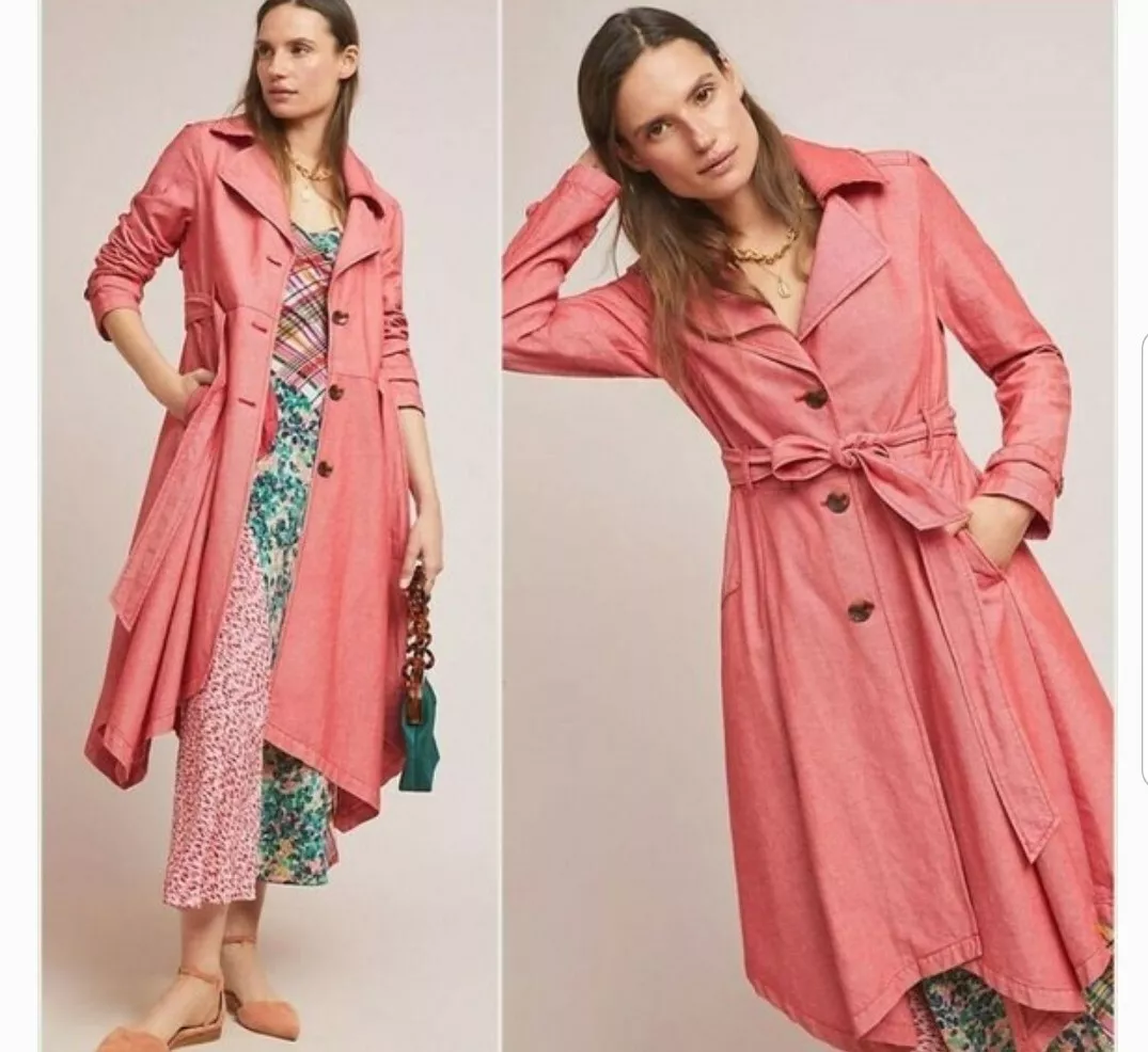 Elle pink cheap trench coat