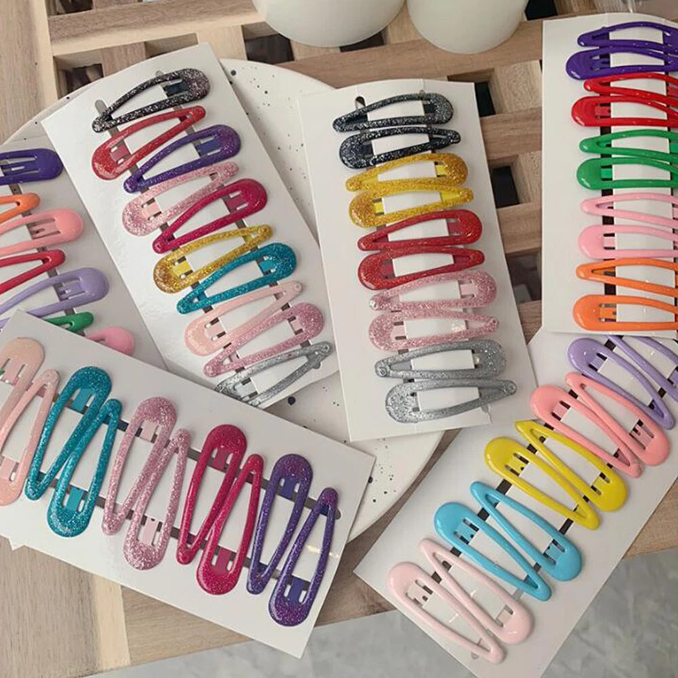 50 piezas/caja horquillas para el cabello pasadores color liso broche de pelo a presión corbatas Foto 4 de 4