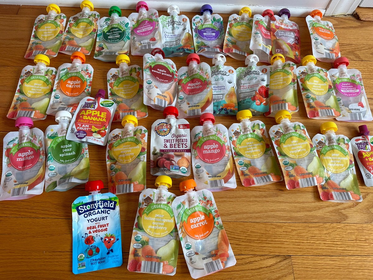 Baby Food Pouch Lot Of 33 Disposable Food Pouches Containers
