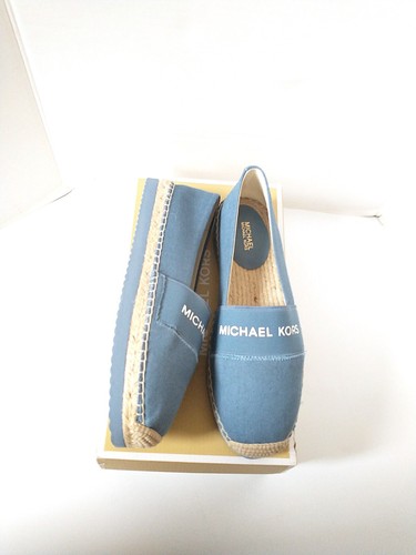 New! MICHAEL KORS ~Size 9~ Women's Vicky Espadrille Denim Flats Shoes Blue - Picture 6 of 8