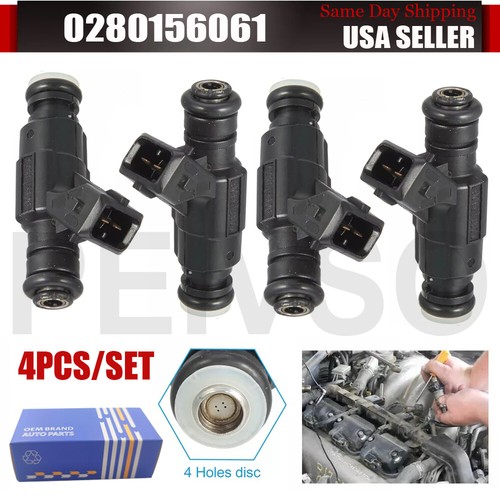 Set Of 4 0280156061 Fuel Injectors For 2001-2005 Volkswagen Jetta 1.8L I4 Turbo