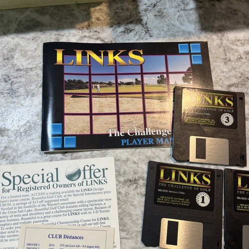 LINKS Vintage 1991 PC Computer Golf Game MS-DOS 3.5 Floppy Access IBM PS1/2 286+ - Picture 6 of 6