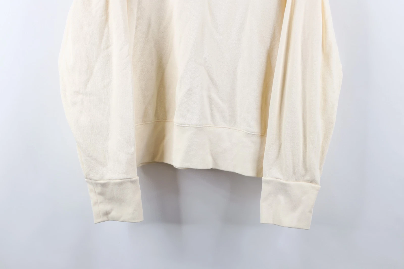 OFF WHITE Felpa girocollo Madewell donna taglia XL bianca tessuto spugna francese panna