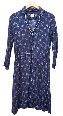 SUZIE WINKLE Paris sz 34 MEDIUM black & white viscose buttoned shirt DRESS