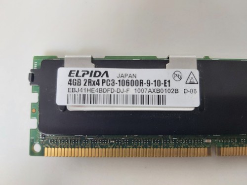 8GB (2X4GB) ELPIDA 2Rx4 PC3-10600R-9-10-E1 EBJ41HEBDFD-DJ-F Server Memory - Picture 4 of 4