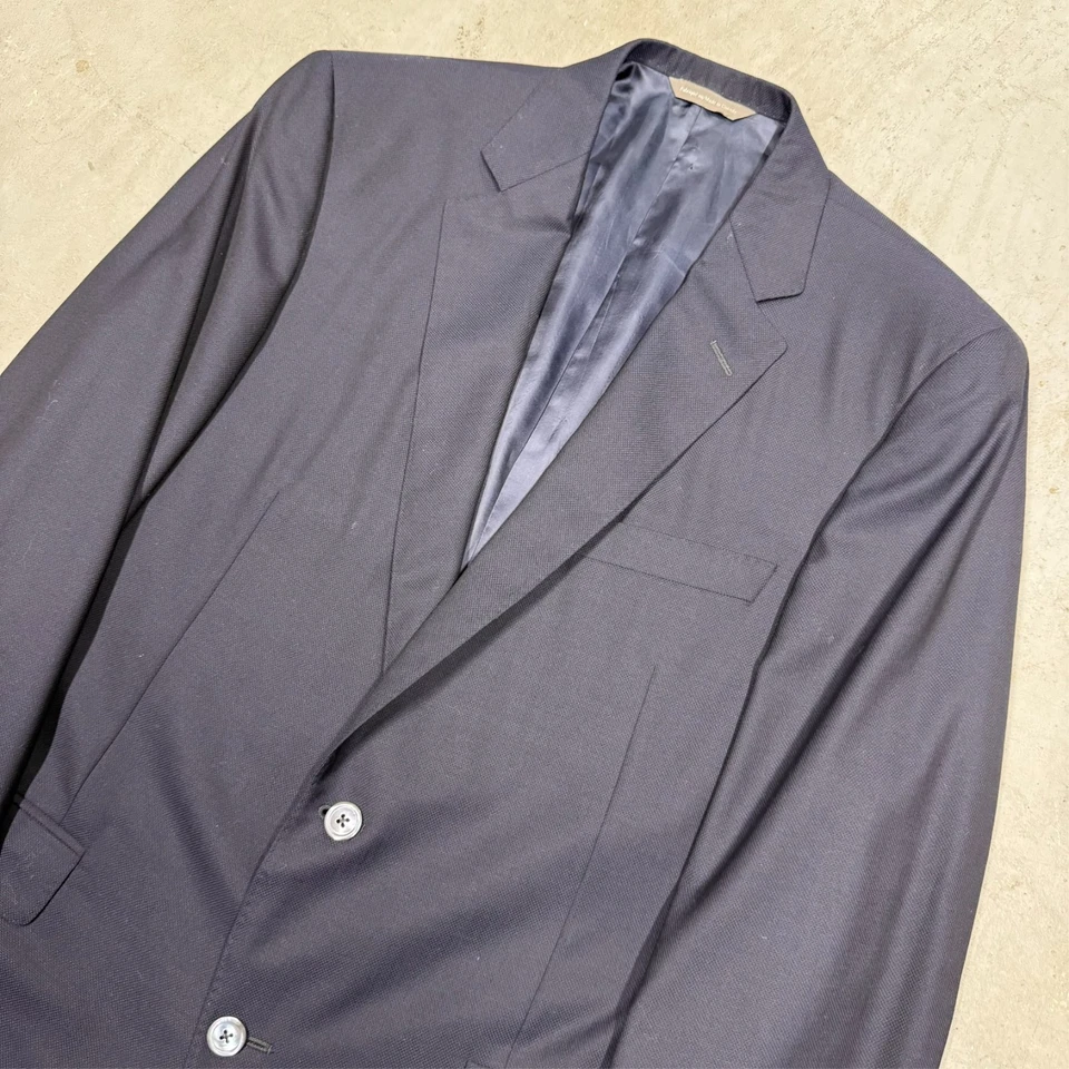 Samuelsohn Blazer Mesh Wool Blazer Super 130s Sport Coat Blue Full Canvas 42T - Image 3 of 4