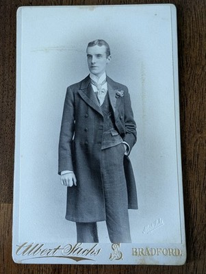 Victorian Dandy Cabinet Card c1890s Frock Coat Platinotype by Albert Sachs
