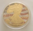 American Eagle Liberty Walking 24K GOLD PLATED  Challenge  COIN  40mm/copy/