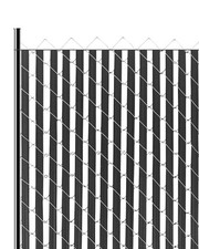 Chain Link Fence Privacy Slats Double-Wall for 6' High Fence Bottom Lock Black