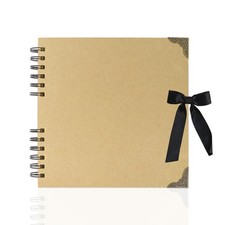 Scrapbook Album, 8"x8" Scrap Book, 8" x Kraft Paper:60 Pages , Brown