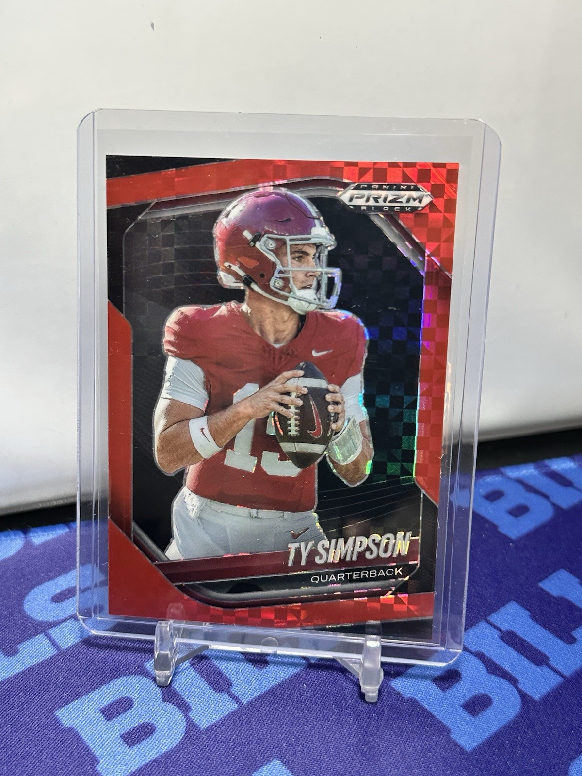 2025 Panini Prizm Black Ty Simpson Red 63/75 #152 Alabama