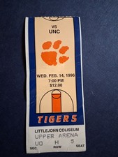Feb. 14, 1986 Clemson Tigers vs North Carolina Tarheels Basketball Ticket Stub 