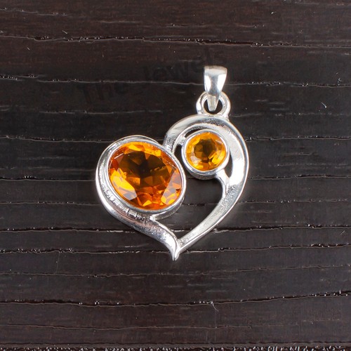 Rare Citrine Gemstone 925 Sterling Silver Handmade Jewelry Pendant Gift For Wife - Picture 6 of 6