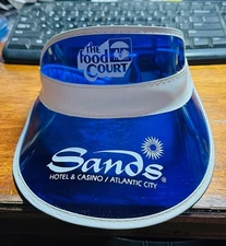 Vintage Sands Hotel Casino Atlantic City Clear Blue Sun Visor Cap Hat NJ #Z