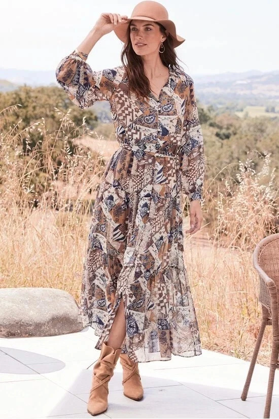 long golf dress Long Sleeve Dress in Navy main image 1