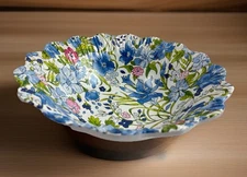 Scalloped Floral 8 inch Melamine Bowl