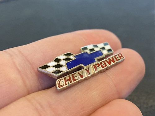 VTG CHEVY POWER Chevrolet Pin Truck Corvette Impala Camaro CHECKERED FLAG RACING - Picture 4 of 10