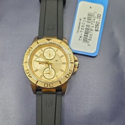 TechnoMarine TM-725016 36mm Women's Gold Chronograph Watch Rotating Bezel 