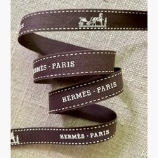 NEW Authentic Hermes brown/white ribbon Great for gift decor/packaging