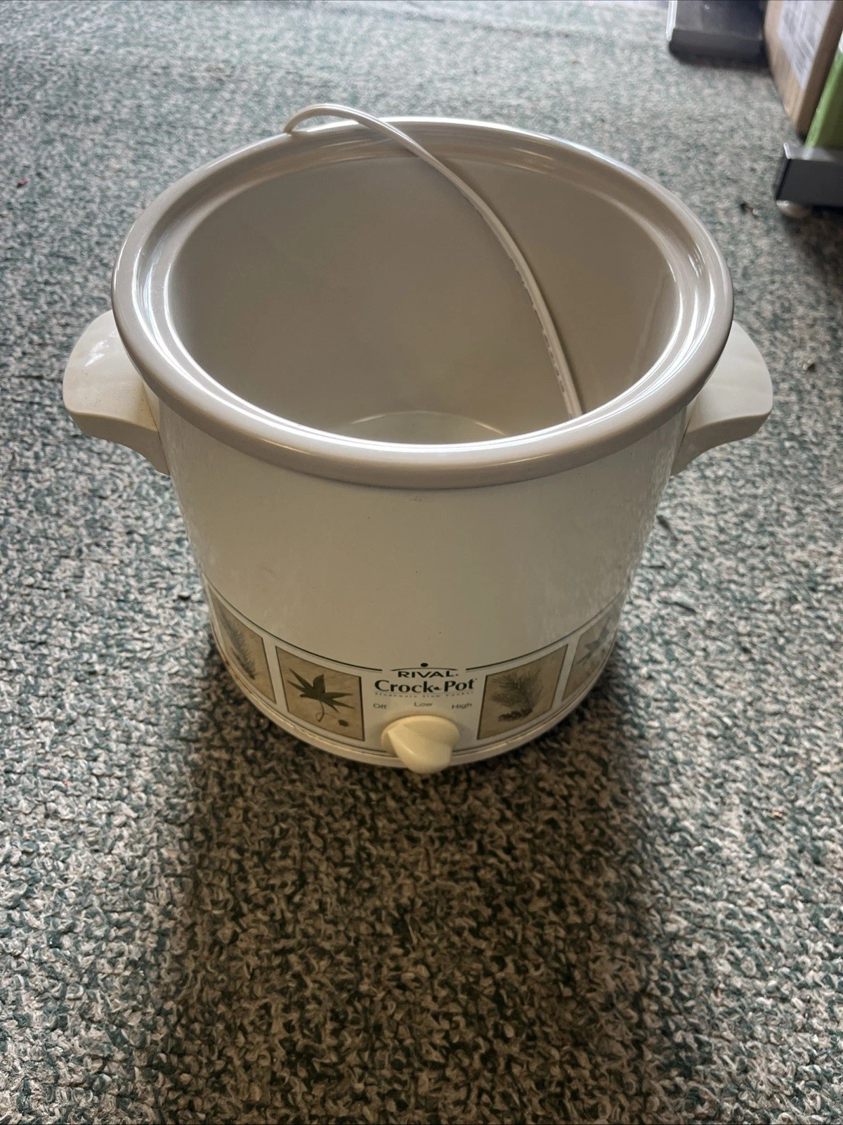 Vintage Rival Crock Pot Slow Cooker 3.5qt Model 3100 Floral Botanical Working