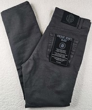 VGB Vintage Genes Black Slim Fit Gray French Terry Denim Jeans Mens 30x30