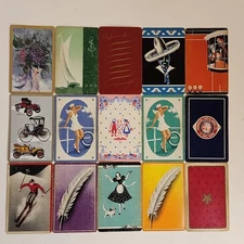 15 different swap cards 1940s - 1960s illustrated Swap playing card collection