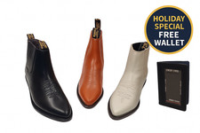 Men's cowboy genuine leather short ankle design boots Botin Vaquero Tradicional