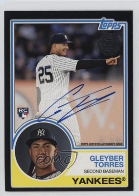 2018 Update 1983 Topps Design Black 72/99 Gleyber Torres Rookie Auto RC 1cc7